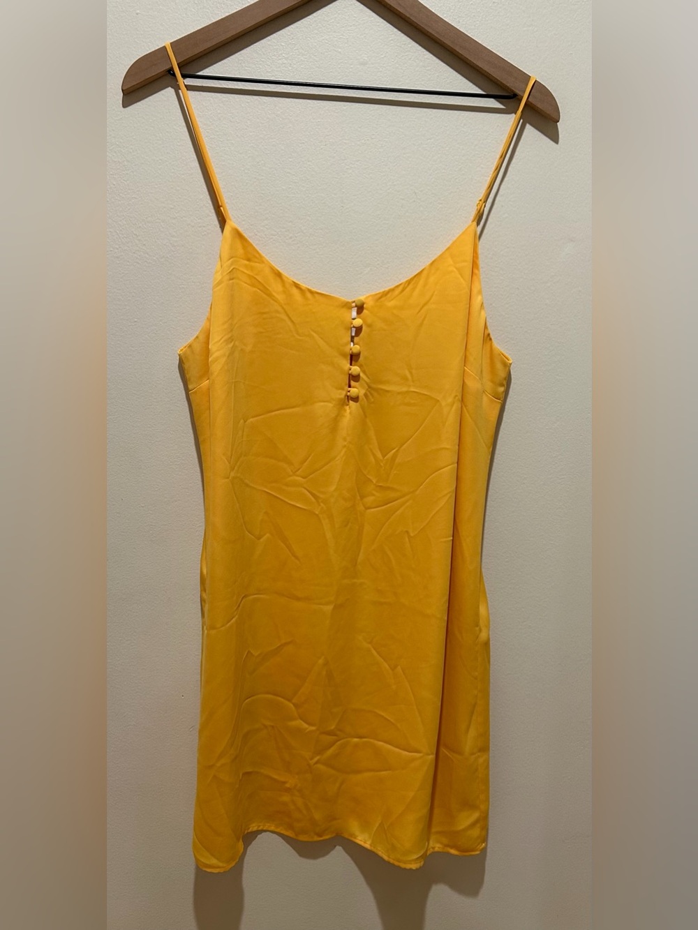 L’Academie Los Angeles Bright Canary Yellow Mini Slip Dress - Womens Size Medium